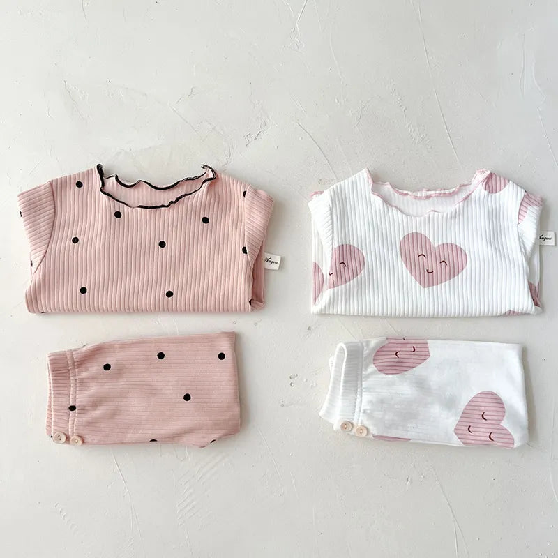 Cozy Dot Print Baby Pajama Set: Snug Sleepwear for Peaceful Nights