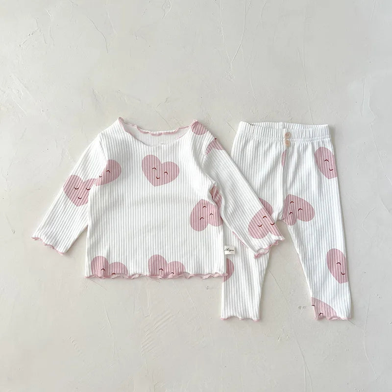 Cozy Dot Print Baby Pajama Set: Snug Sleepwear for Peaceful Nights