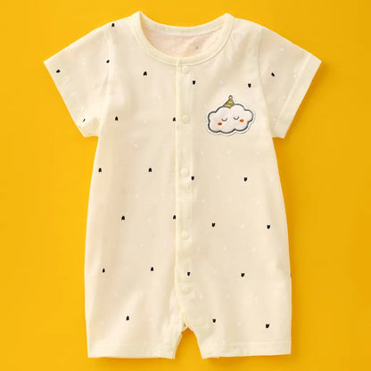 Adorable Cotton Cartoon Romper: Cool and Cute Summer Wear for Newborns