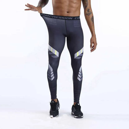 Gym Fitness Running Sweatpants Street Basketball High-Elastic Compression Sports Tights Soccer Training Workout Men's Pants