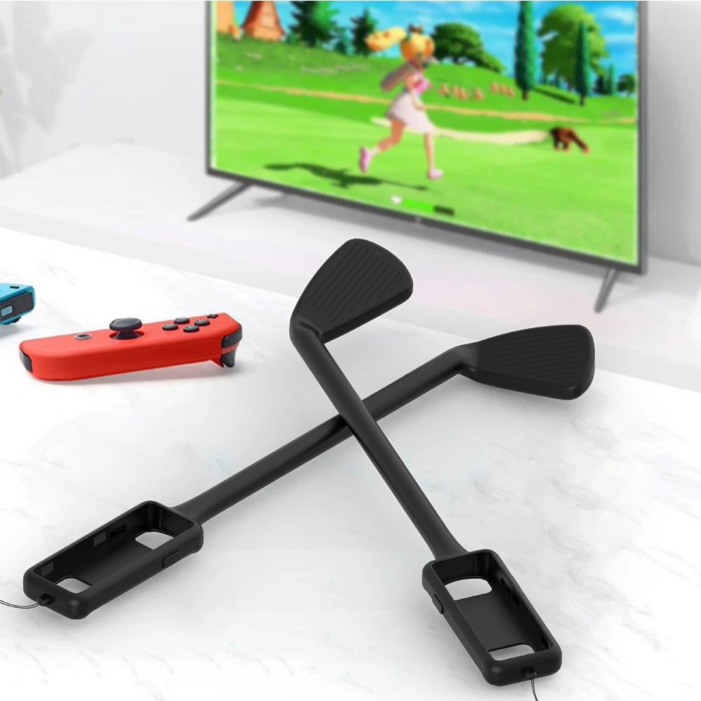 New Golf Clubs for Nintendo Switch OLED Joy-Con Controller for Mario Golf Games Accessories Real Hitting Touch Wrist Strap