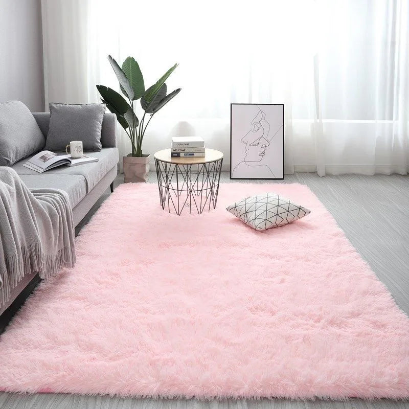 Plush Carpet Suitable For Living Room White Soft Fluffy Carpets Bedroom Bathroom Non-slip Thicken Floor Mat Teen Room Decoration