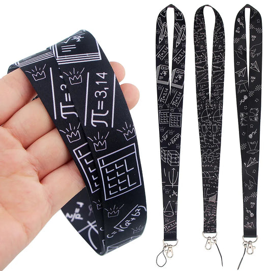 DZ1475 Advanced Mathematical Formula Lanyards Keychain Holder ID Card Pass Hang Rope Lariat Lanyard Key Chain Math Lovers Gifts