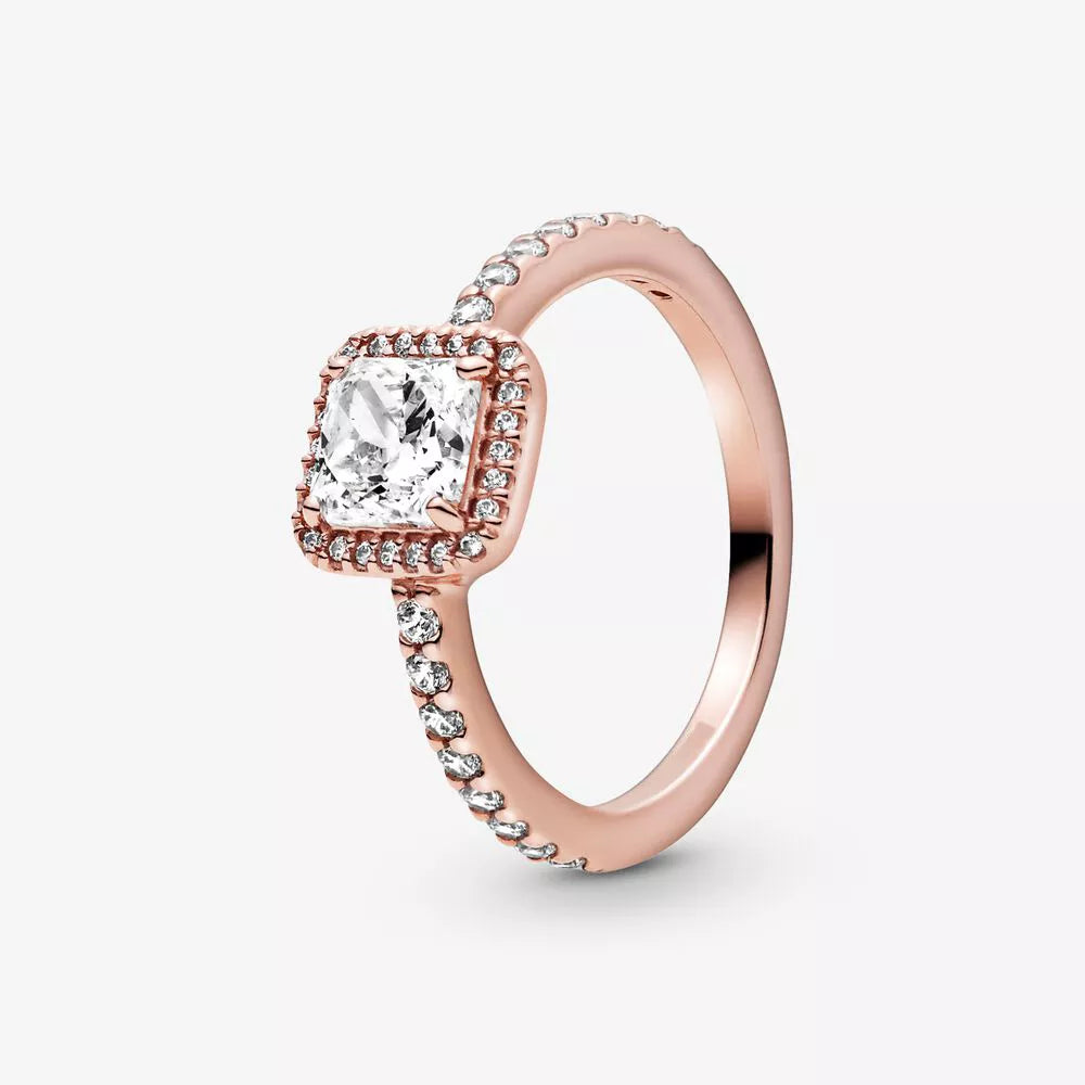 925 Sterling Silver Rings For Women Original Crown Heart Wishbone Engagement Wedding Rose Gold Crystal Ring Luxury Jewelry