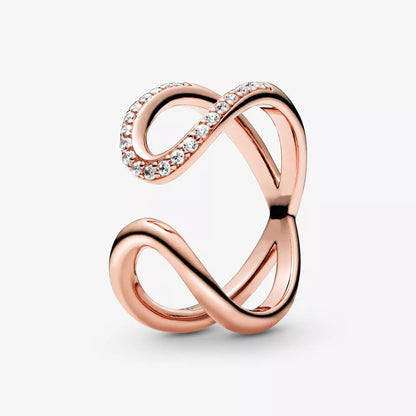 925 Sterling Silver Rings For Women Original Crown Heart Wishbone Engagement Wedding Rose Gold Crystal Ring Luxury Jewelry