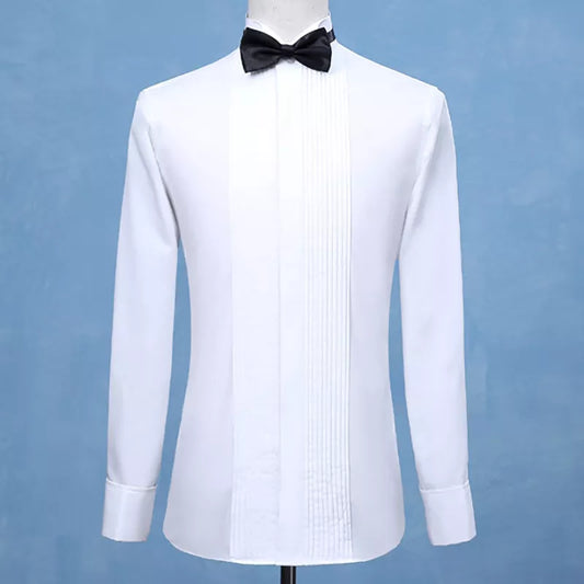 Fashion Groom Tuxedos Shirts Best Man Groomsmen White Black Red Men Wedding Shirts Formal Occasion Men Shirts Wingtip Collar