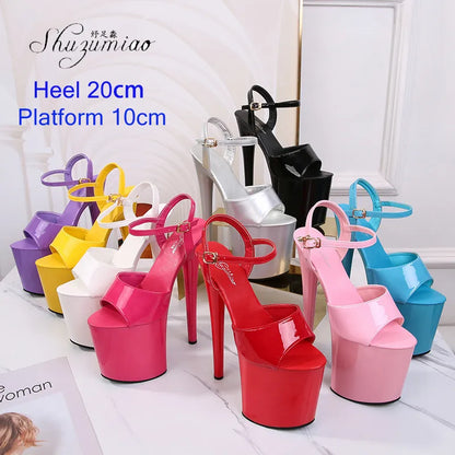 Pole Dance Shoes Stripper High Heels Women Sexy Show Shoes Sandals Party Club 13 15 17 CM Platform High-heeled Shoes Wedding New