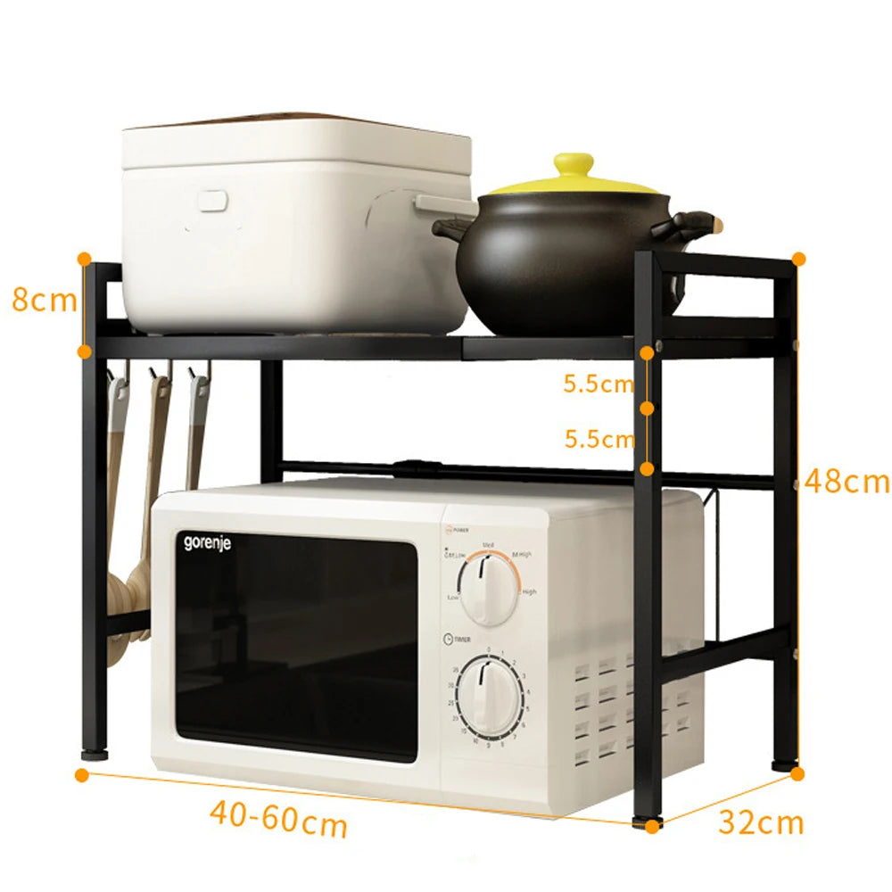 Kitchen Microwave Oven Rack Storage Shelf Organizer Holder Movable Cabinet Dish Shelving Home Appliances Printer Rack