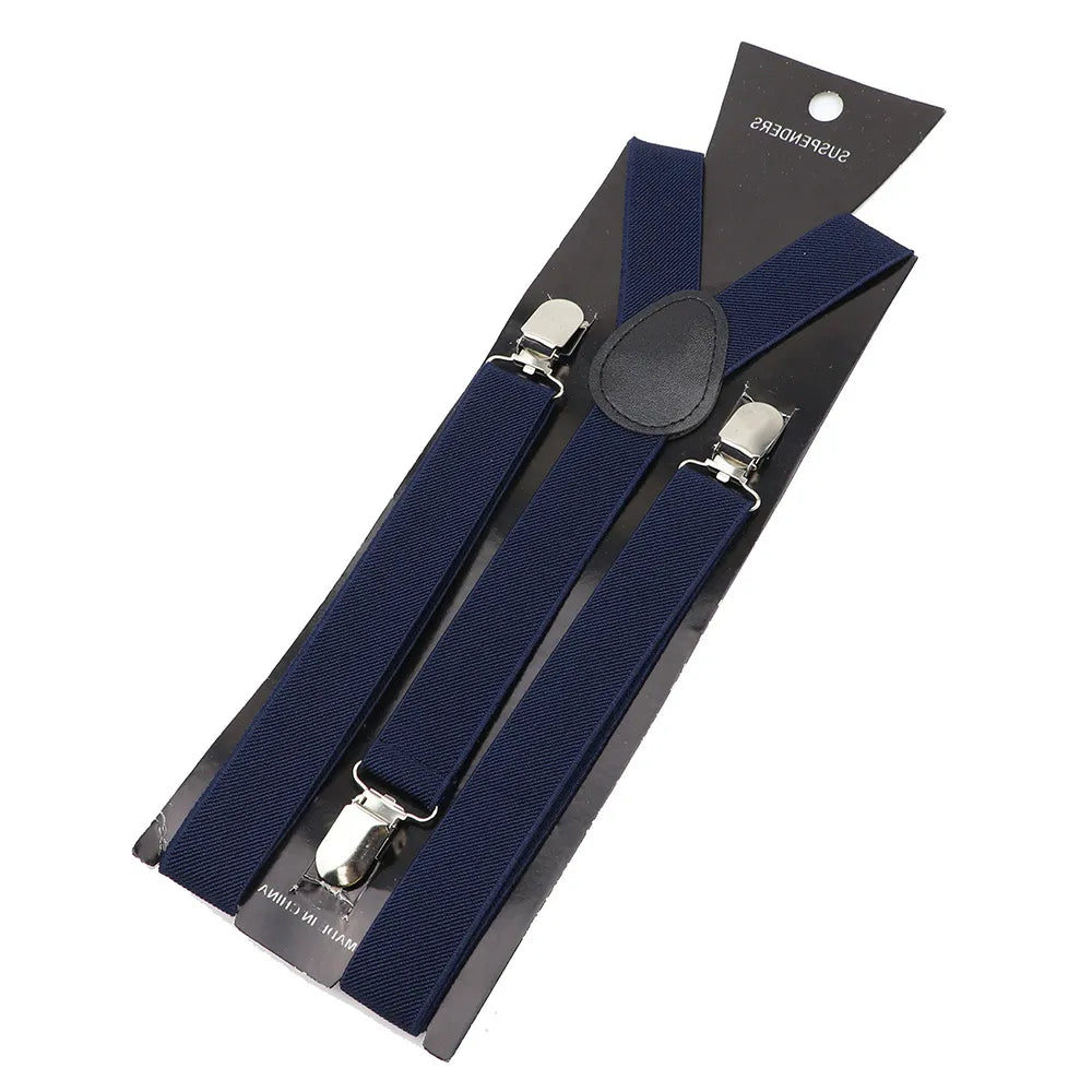 Solid Color Unisex Suspenders Clip-on Buckle Men Straps Adjustable Elastic Y-Back Braces For Wedding Suit Skirt Accessories Gift - MAGNET MARKET