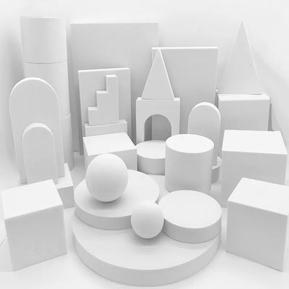 Photo Studio Photography Accessories White 3D Cube Shoot Background Ornaments Jewelry Cosmetics Shoot Posing Props Fotografia