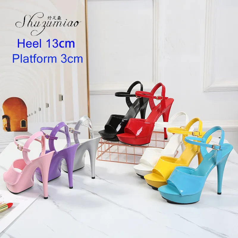 Pole Dance Shoes Stripper High Heels Women Sexy Show Shoes Sandals Party Club 13 15 17 CM Platform High-heeled Shoes Wedding New