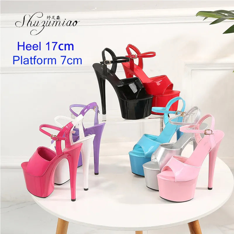 Pole Dance Shoes Stripper High Heels Women Sexy Show Shoes Sandals Party Club 13 15 17 CM Platform High-heeled Shoes Wedding New