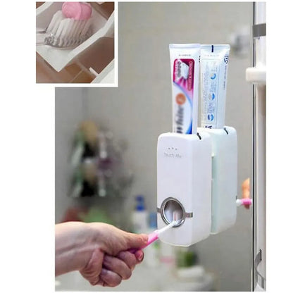 Effortless Bathroom Organization: Wall-Mounted Toothbrush Holder & Dispenser - MAGNET MARKET