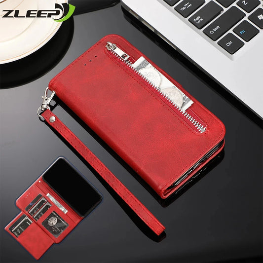 Flip Leather Case For iPhone 15 14 12 13 Mini 11 Pro SE 2020 X XS Max XR 7 8 6 6s Plus Magnetic Card Slot Wallet Phone Bag Cover