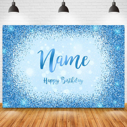 Custom Name Age Glitter Silver Black Backdrops Birthday Party Gold Dots Banner Photo Studio Backgrounds Happy Sweet Photocall