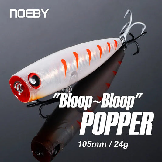 Noeby 105mm 24g Topwater Popper Fishing Lures Wobblers Long Casting Artificial Hard Baits Saltwater Freshwater Fishing Lures