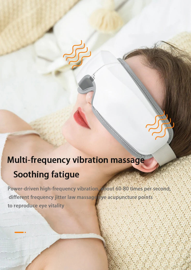 Eye Massager 4D Smart Airbag Vibration Eye Care Instrument Hot Compress Bluetooth Eye Massage Glasses Fatigue Pouch & Wrinkle