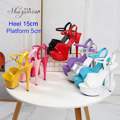 Pole Dance Shoes Stripper High Heels Women Sexy Show Shoes Sandals Party Club 13 15 17 CM Platform High-heeled Shoes Wedding New