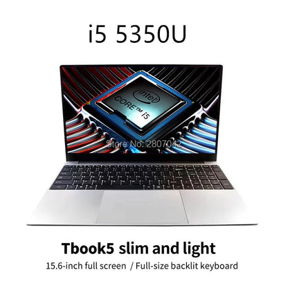 New Arrival 15.6 inch i5 5350 Gaming Laptop Metal Body Notebook 8GB RAM 512 GB SSD Backlit Keyboard Fingerprint