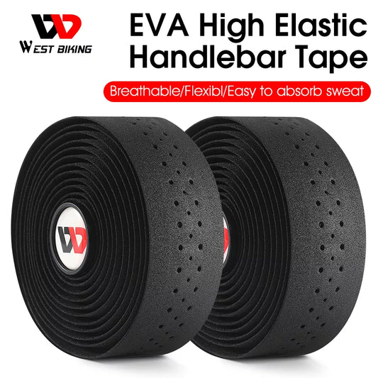 WEST BIKING Bicycle Handlebar Tape EVA PU Bar Tape Soft Cycling Damping With 2 Bar Plug Road Bicycle Anti-slip Shock straps