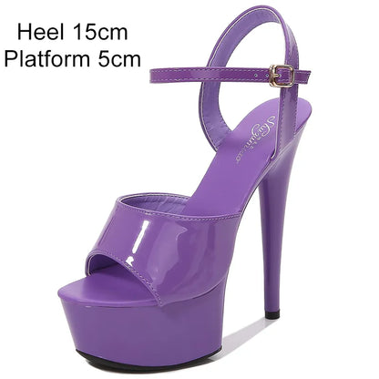 Pole Dance Shoes Stripper High Heels Women Sexy Show Shoes Sandals Party Club 13 15 17 CM Platform High-heeled Shoes Wedding New