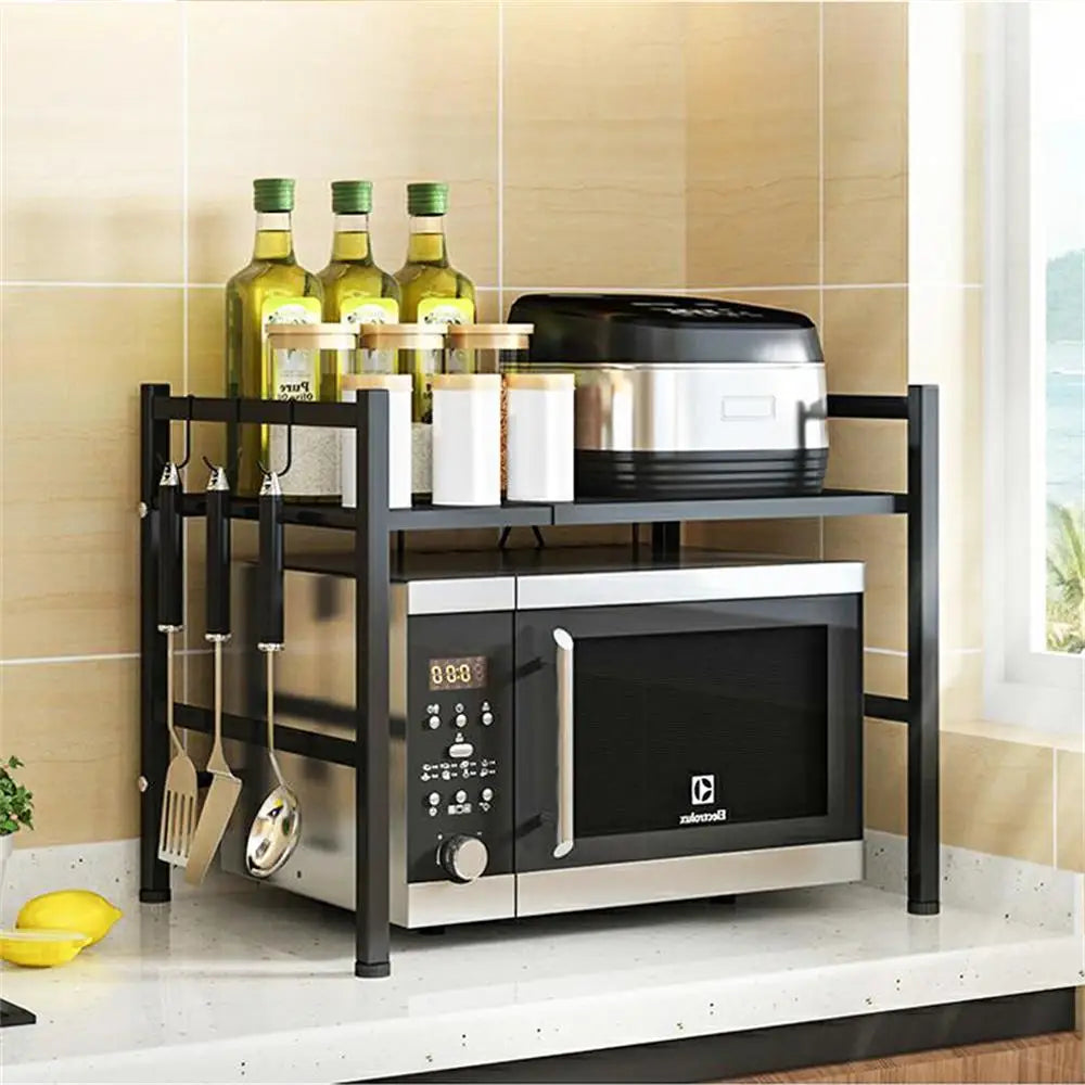 Kitchen Microwave Oven Rack Storage Shelf Organizer Holder Movable Cabinet Dish Shelving Home Appliances Printer Rack