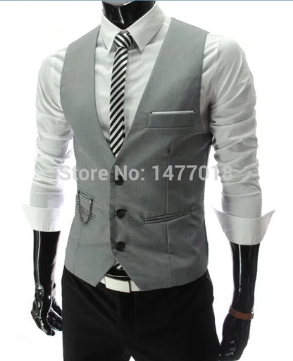 2023 New Arrival Dress Vests For Men Slim Fit Mens Suit Vest Male Waistcoat Gilet Homme Casual Sleeveless Formal Business Jacket - MAGNET MARKET