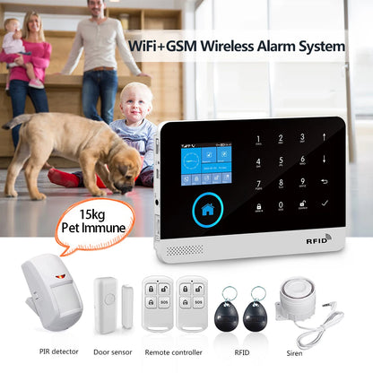 PGST PG103 Wifi 4G Tuya Alarm System With Pet Immune Motion Sensor IP Camera Wireless Smart Home Security Support Alexa EU Plug