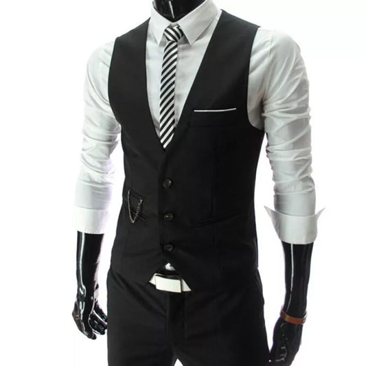 2023 New Arrival Dress Vests For Men Slim Fit Mens Suit Vest Male Waistcoat Gilet Homme Casual Sleeveless Formal Business Jacket - MAGNET MARKET