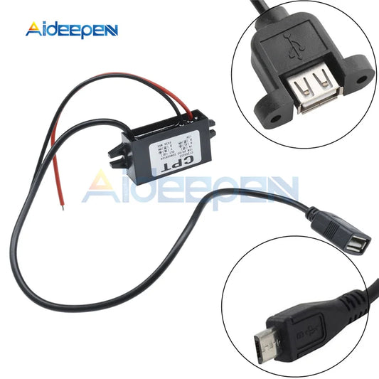 Micro USB DC 12V to DC 5V 3A 15W Auto Car Power Converter Regulator Adapter For Car DVR GPS Vehicle Electronics Power Supply