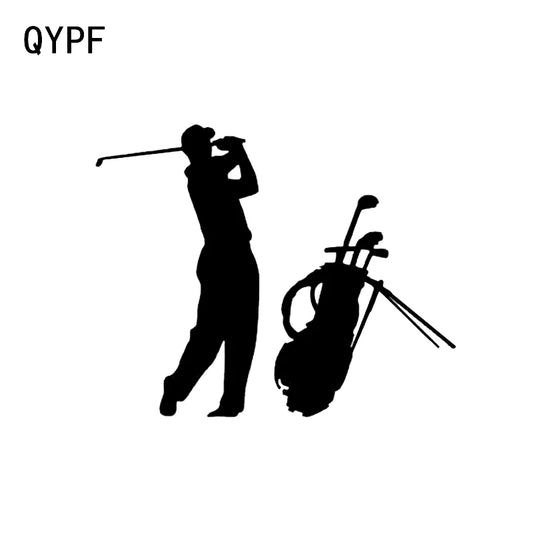 QYPF 15.1*12.3CM Coolest Golf Sport Decor Car Sticker Vinyl Silhouette Accessories Extreme Movement C16-1483