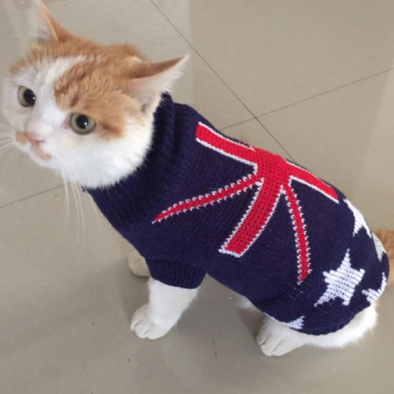 Cute Cat Sweater Costume Winter Warm Pet Clothes for Cats Katten Sphynx Pullover Mascotas Clothing Gatos Products for Animals