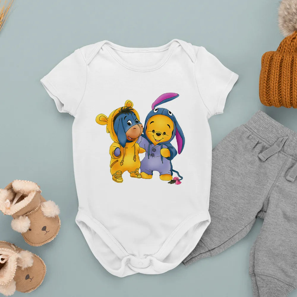 Adorable Winnie the Pooh Eeyore Pajama Print Romper: Disney Magic for Your Little One