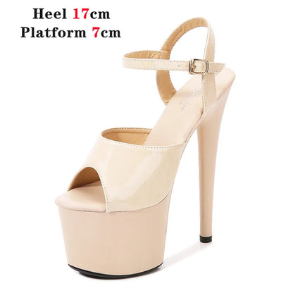 Pole Dance Shoes Stripper High Heels Women Sexy Show Shoes Sandals Party Club 13 15 17 CM Platform High-heeled Shoes Wedding New