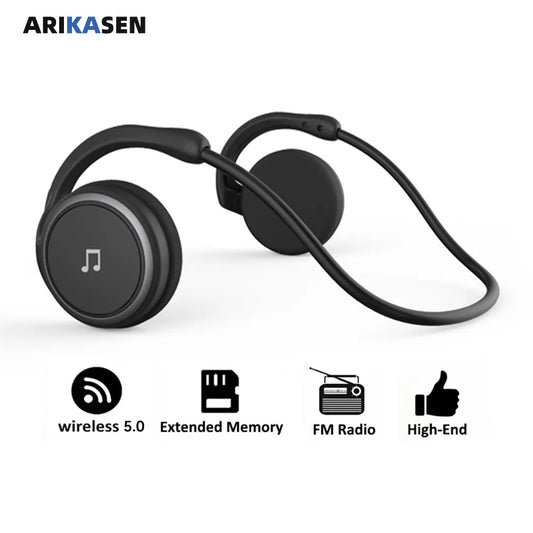 Arikasen Bluetooth earphone sport MP3 Player Headset FM Radio Extended Memory  Wireless Headphone Player Bluetooth Headphone Mic