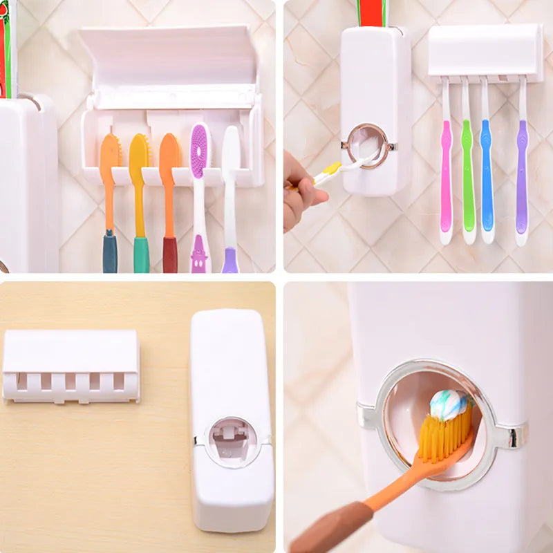 Effortless Bathroom Organization: Wall-Mounted Toothbrush Holder & Dispenser - MAGNET MARKET