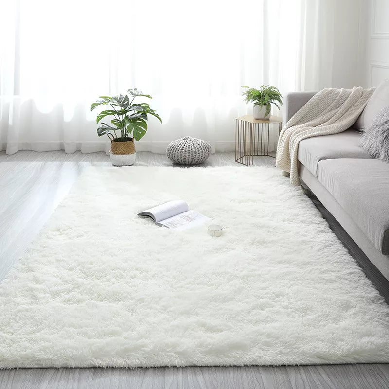 Plush Carpet Suitable For Living Room White Soft Fluffy Carpets Bedroom Bathroom Non-slip Thicken Floor Mat Teen Room Decoration