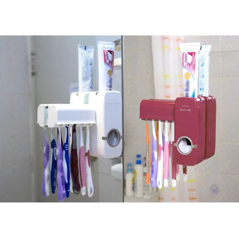 Effortless Bathroom Organization: Wall-Mounted Toothbrush Holder & Dispenser - MAGNET MARKET