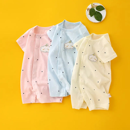 Adorable Cotton Cartoon Romper: Cool and Cute Summer Wear for Newborns