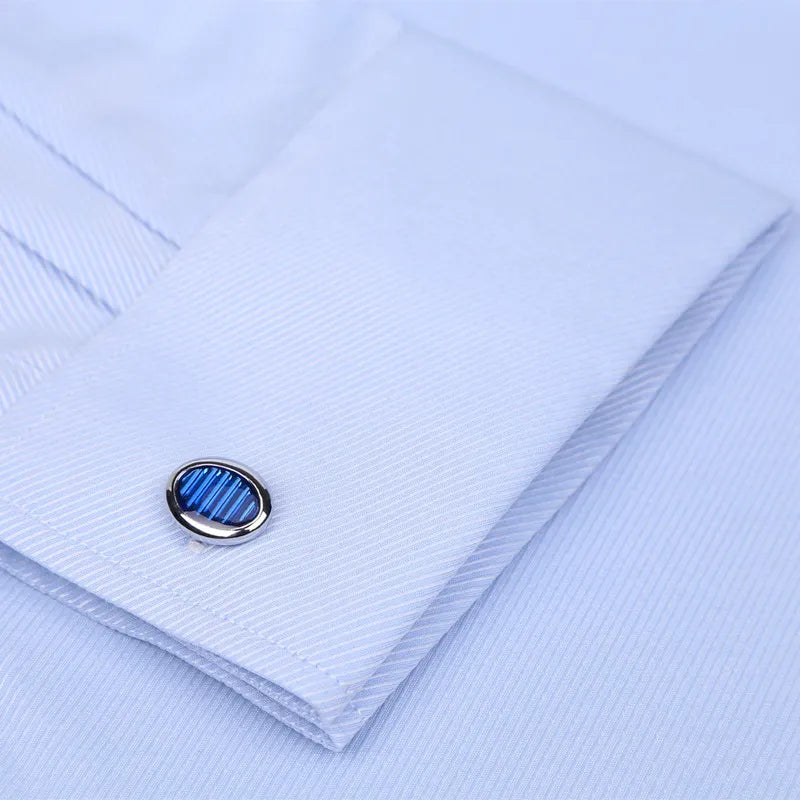 M~6XL Men's French Cuff Dress Shirt 2023 New White Long Sleeve Formal Business Buttons Male Shirts Regular Fit Cufflinks Shirt