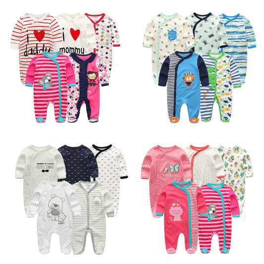 Charming and Cozy: kiddiezoom Multi-Piece Cotton Baby Rompers for Endless Comfort