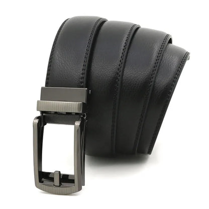 3.5cm Genuine Leather Men's Belt Alloy Automatic Buckle Two-layer Cowhide Business Casual Belt for Men Wholesale