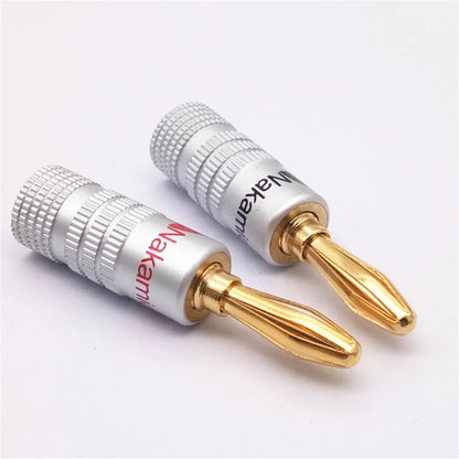 Musical Sound Banana Plug Nakamichi 4/8/16/50Pcs 24k Gold Plated 4MM Speakers Amplifier Cable Banana Connectors Plugs Jack