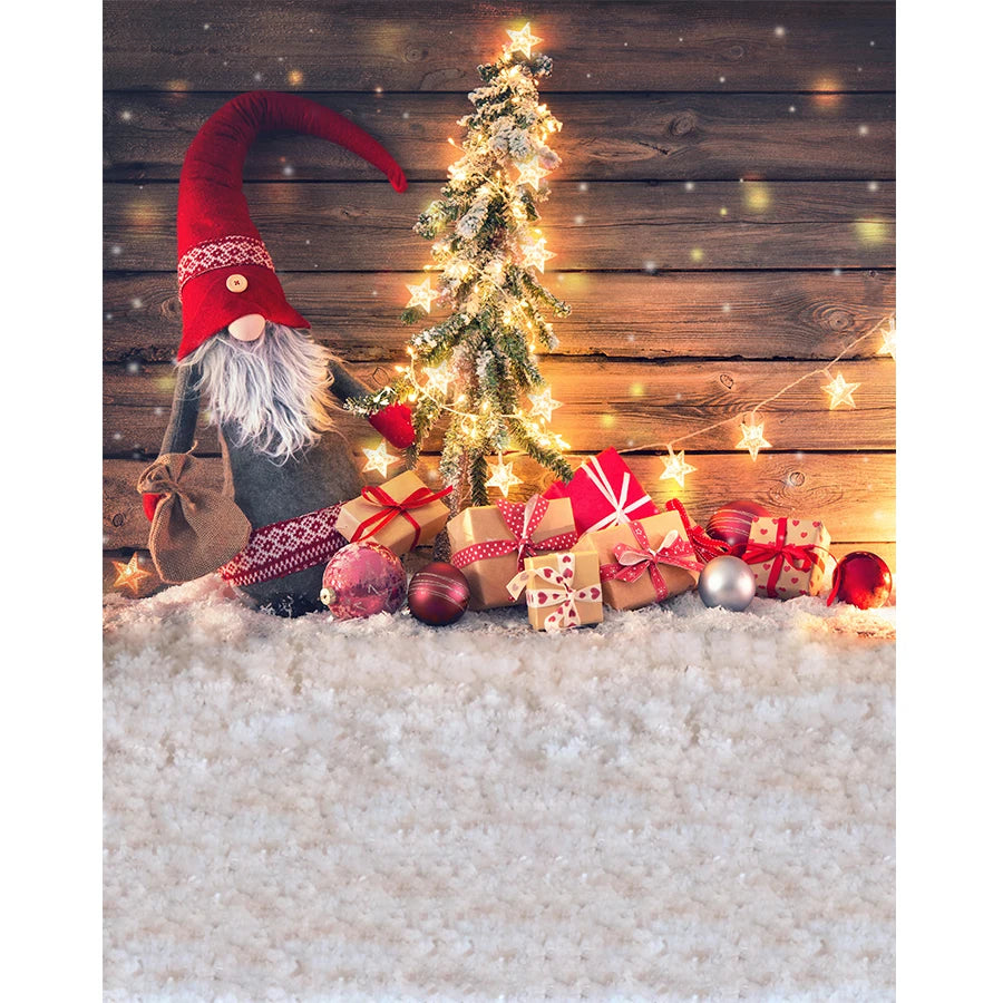 Bonvvie Christmas Photocall Backdrop Pine Tree Gift Window Fireplace Family Portrait Photography Backgrounds For Photo Studio