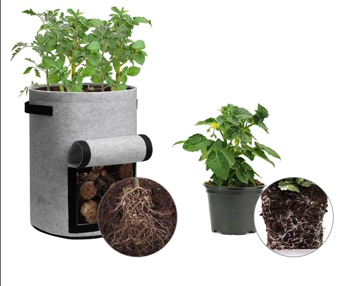 3 Size Plant Grow Bags: Nonwoven Fabric Garden Potato Pots - MAGNET MARKET