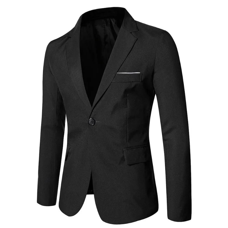 Business Elegant Men Suits Jacket Turn-down Collar Korean Slim Men's Blazer Career Wedding Suits Male Outfit Plus Size S-6XL - MAGNET MARKET