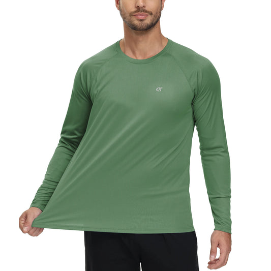 Men's Long Sleeve T-Shirt UPF 50+ Rash Guard Tee UV Sun Protection Shirt for Sport Fishing Hiking Workout Outdoor Pullover Shirt