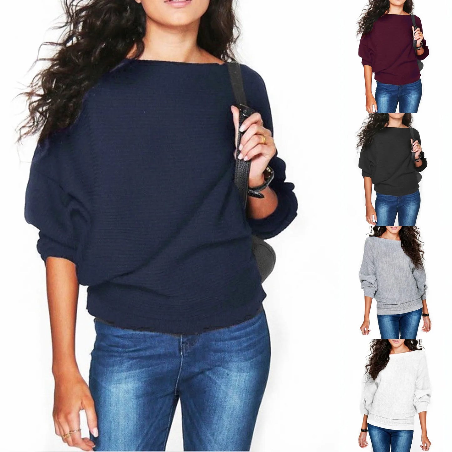 2024 Autumn Women’s Solid Color Round Neck Loose Sweatshirt Fashion Long Sleeve Pullover Tops Casual Oversized Sweatshirts