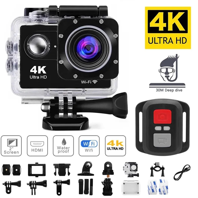 4K Action Camera 1080P/30FPS WiFi 2.0" 170D Underwater Waterproof Helmet Video Recording Camera Sports Cameras Outdoor Mini Cam