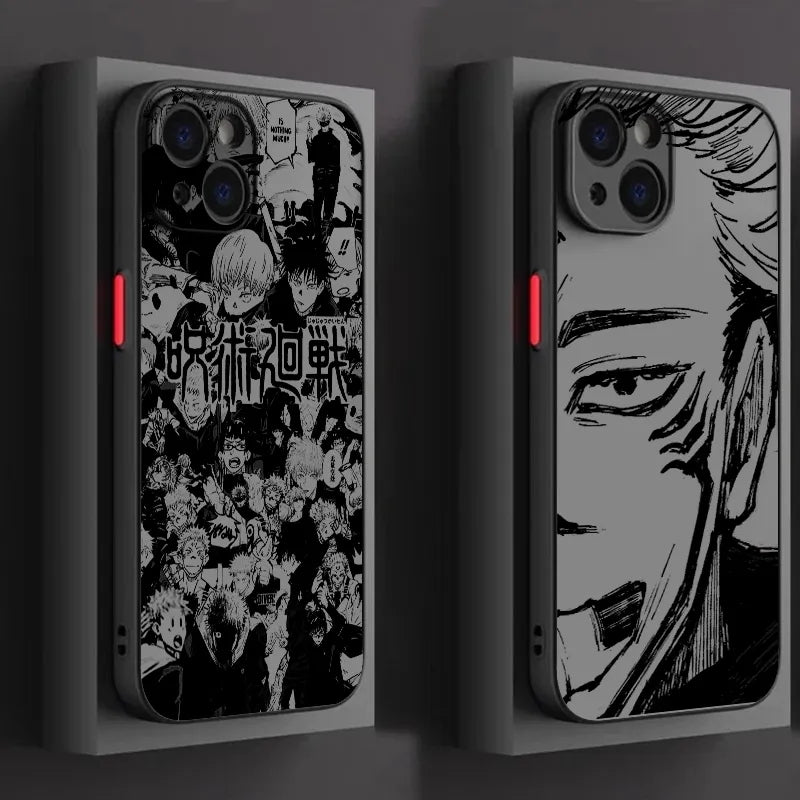 Jujutsu Kaisen Anime Comics Phone Case For iPhone 14 13 12 11 Pro Max mini XS Max XR X 8 7 6 Plus SE Frosted Translucent